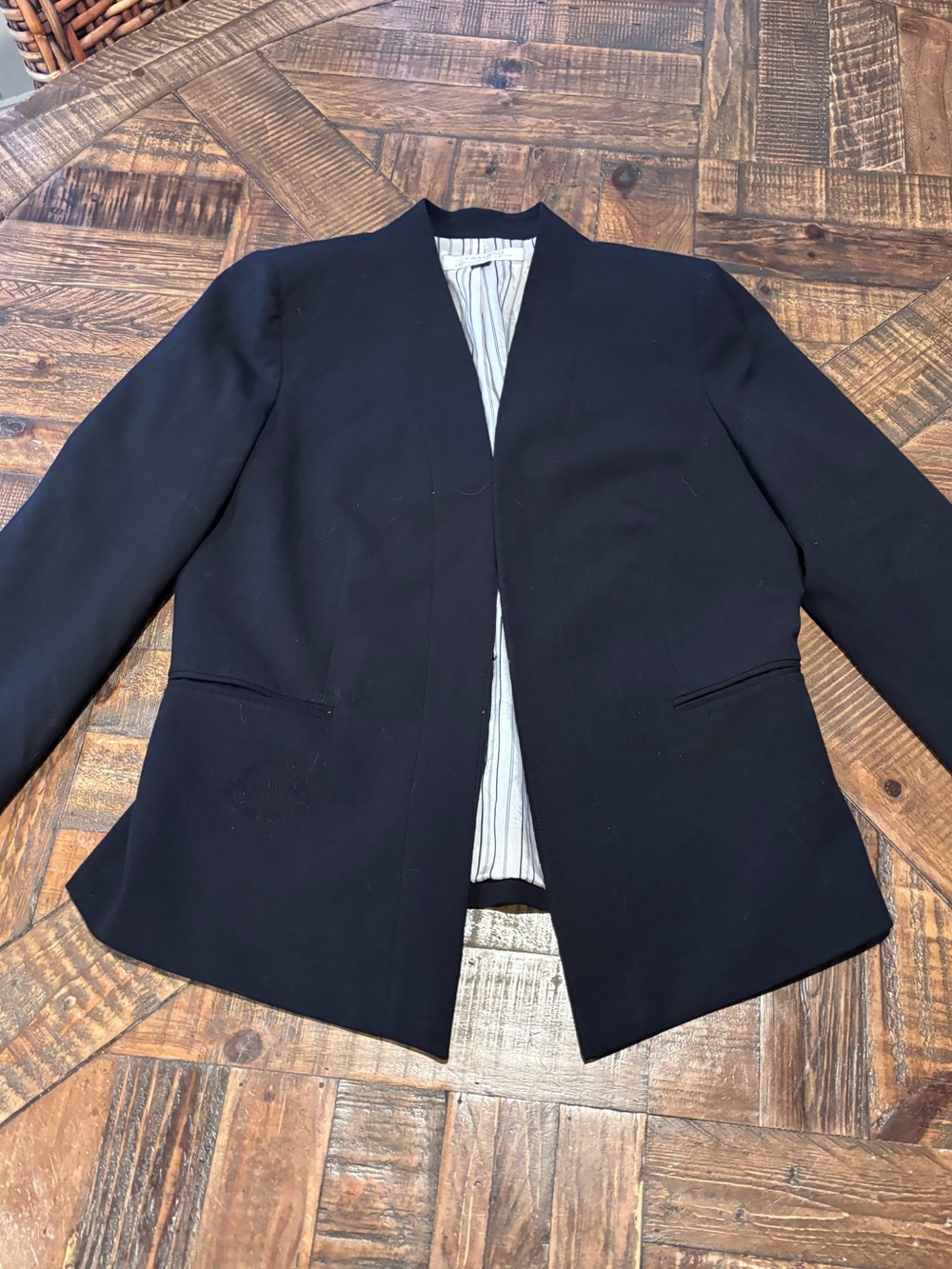 J.Crew 365 Black Blazer size 8 Black Stretch Twill Collarless.Great condition